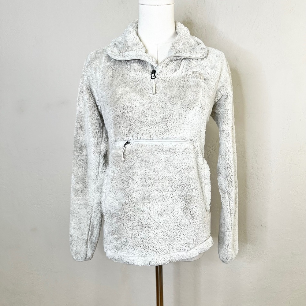 The North Face Pullover Osito 1/4 Zip Womens‎ Size XS Beige Fuzzy Fleece Jacket